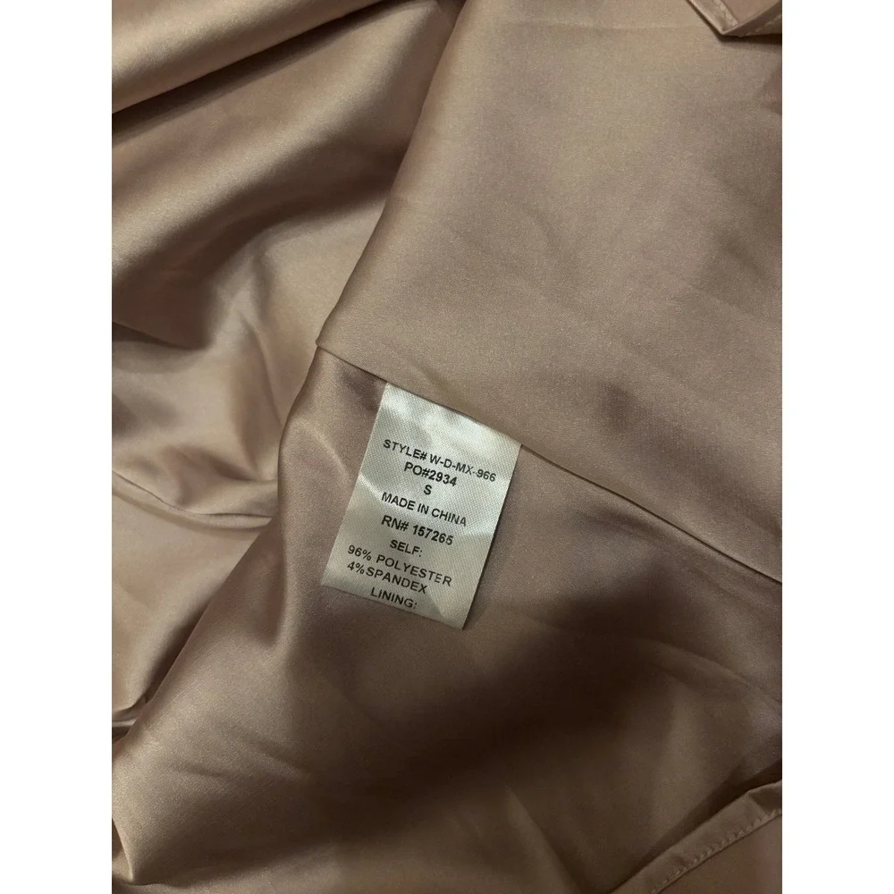 JLUXLABEL Down The Aisle Satin Maxi Dress Taupe Cowl Neck Floral Open Back Small - Picture 7 of 9